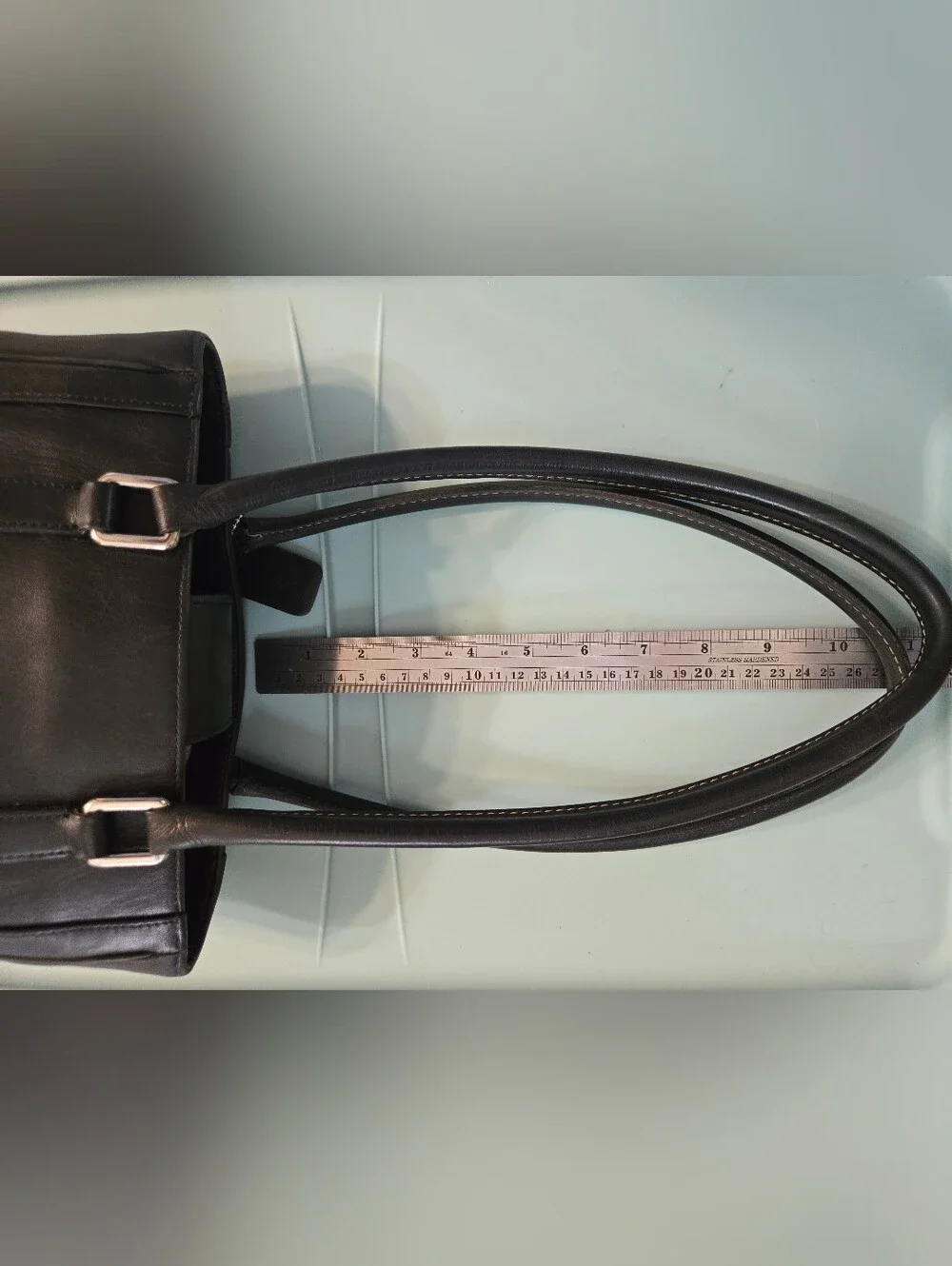 ​Vintage Coach Black Leather Bonnie Legacy Slim Tote Bag #9422